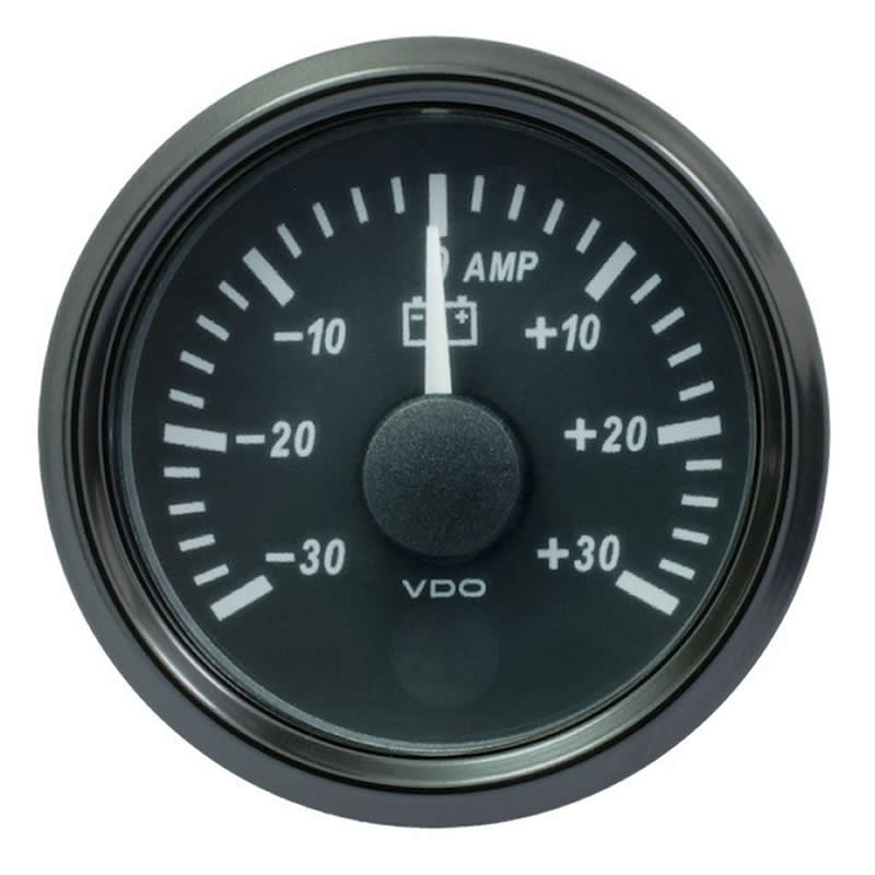 VDO SingleViu 0247 Ammeter 30A Black 52mm gauge